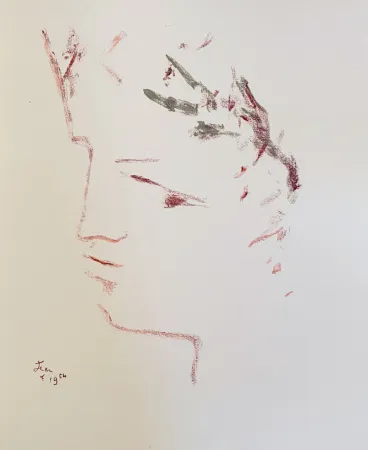 石版画 Cocteau - Sous le manteau de feu