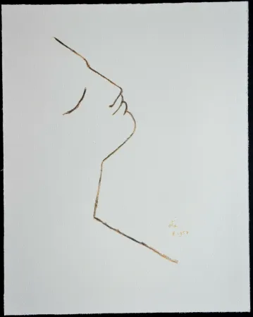 石版画 Cocteau - Sous le manteau de feu