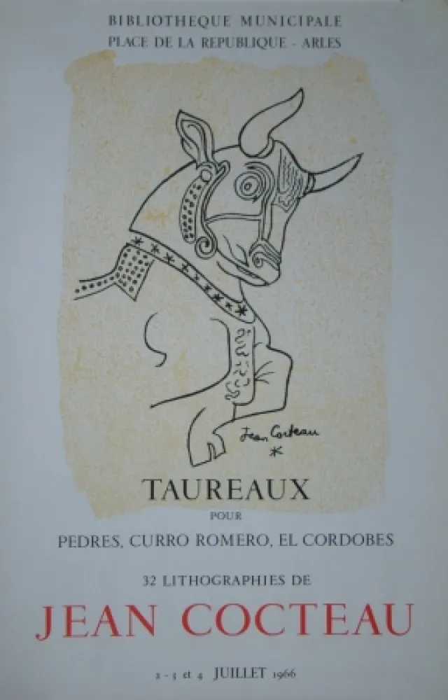 石版画 Cocteau - Taureaux