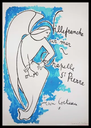 石版画 Cocteau - Villefranche sur Mer Chapelle Saint Pierre