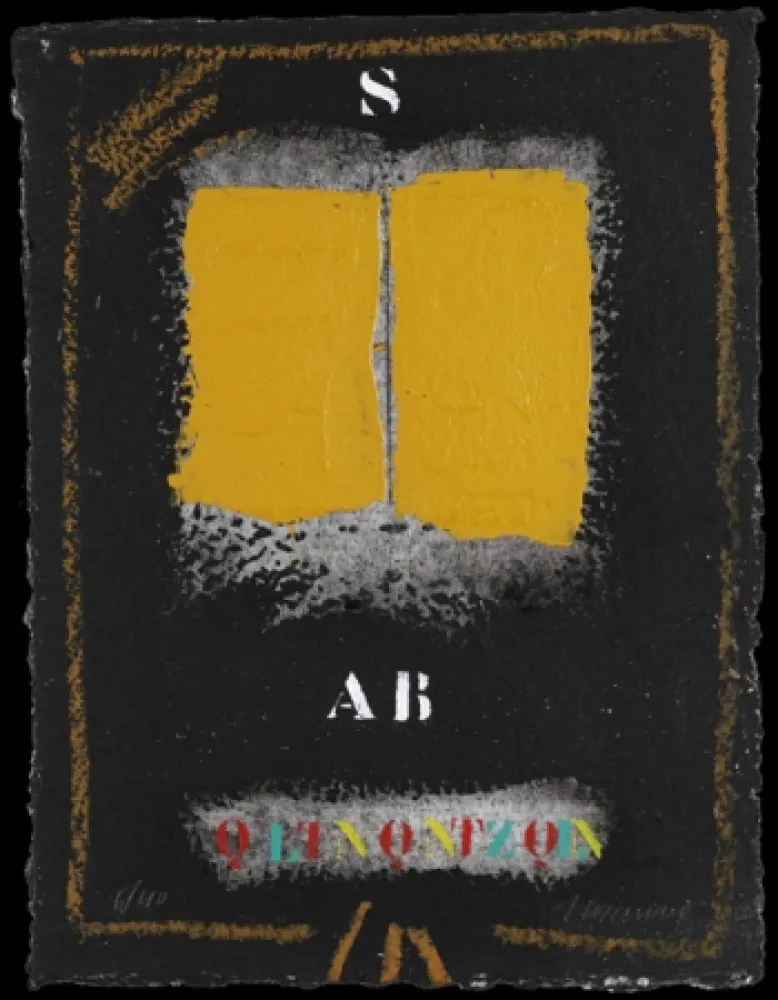 金刚砂版画 Coignard - Deux ocres-jaune sur noir