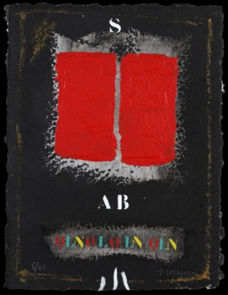 金刚砂版画 Coignard - Deux rouges sur noir