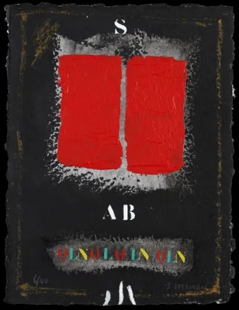 金刚砂版画 Coignard - Deux rouges sur noir