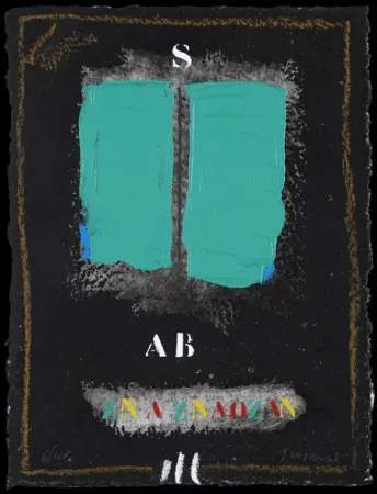 金刚砂版画 Coignard - Deux verts sur noir