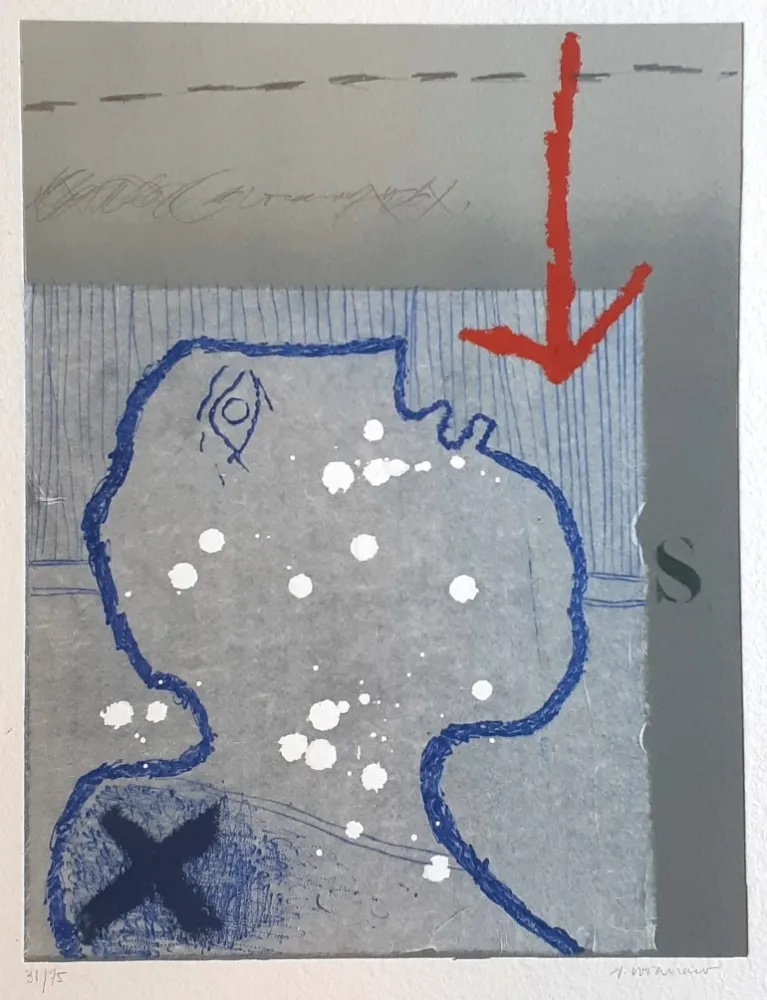 金刚砂版画 Coignard - Profil et Fleche rouge