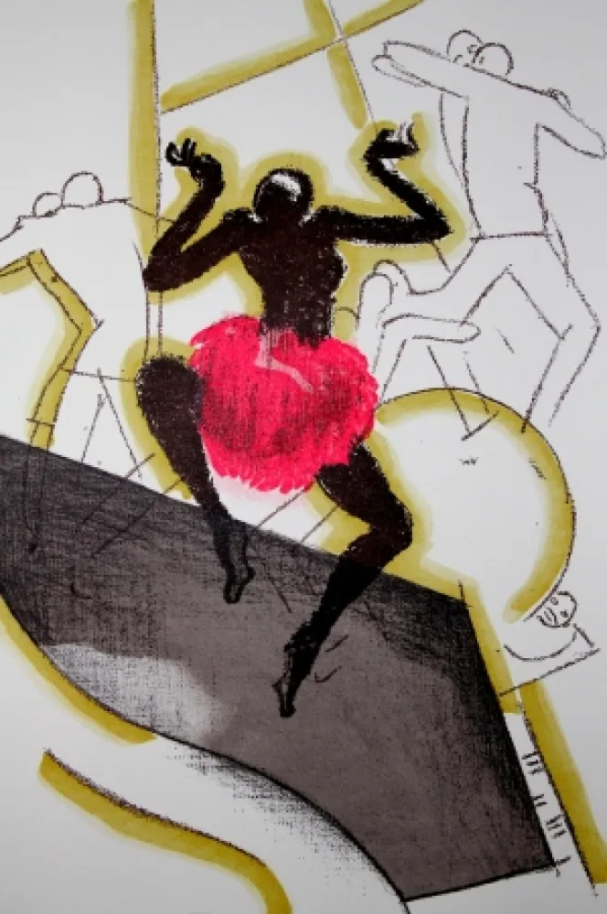 石版画 Colin - LE TUMULTE NOIR / BLACK THUNDER - Joséphine Baker - 1927