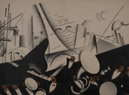 石版画 Colin - Le Tumulte Noir, Jazz Orchestra, C. 1927