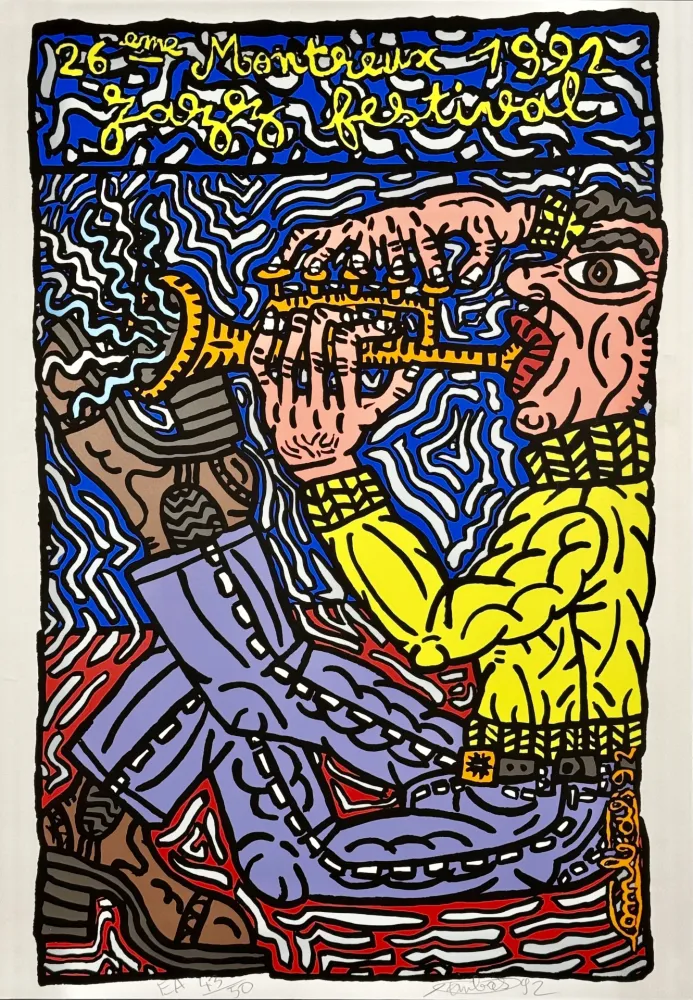 丝网印刷 Combas - 26ème Festival de Montreux, 1992 – Signée à la main
