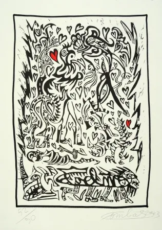 油毡版画 Combas - Composition