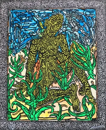 丝网印刷 Combas - Homme jaune