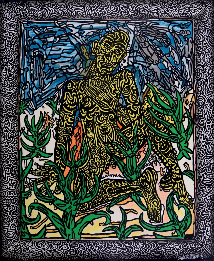 丝网印刷 Combas - L'Homme jaune, 1990