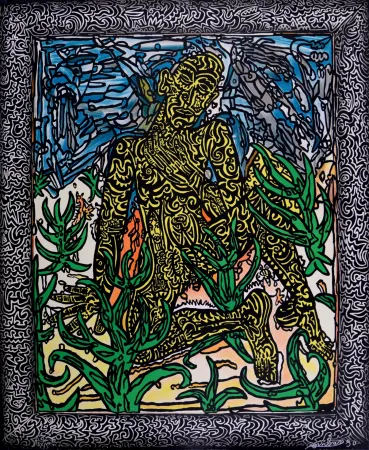 丝网印刷 Combas - L'Homme jaune, 1990