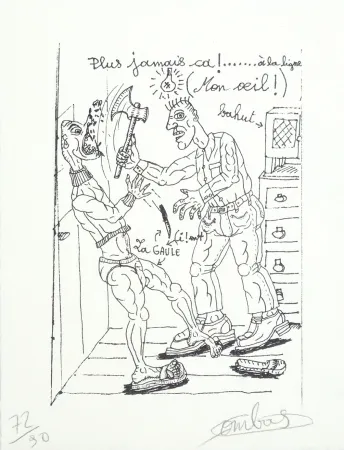 石版画 Combas - Plus jamais ça !