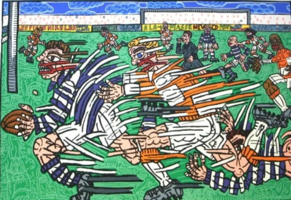 石版画 Combas - Rugby