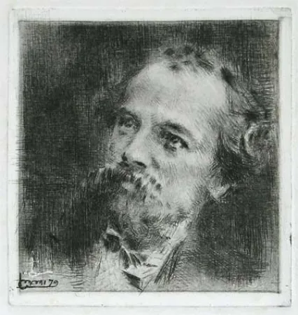 版画 Conconi - RITRATTO DI TRANQUILLO CREMONA (Portrait of Tranquillo Cremona) 