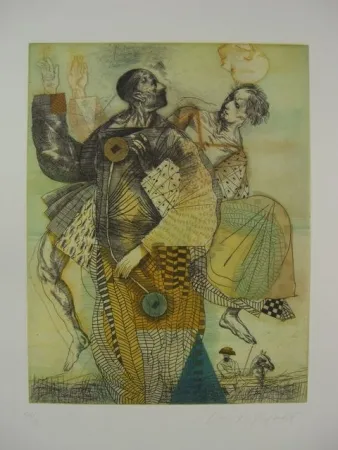 蚀刻版画 Condé - AMANECER DEL CABALLISTA