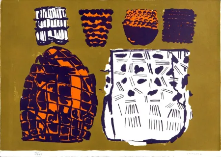 石版画 Consagra - Composizione