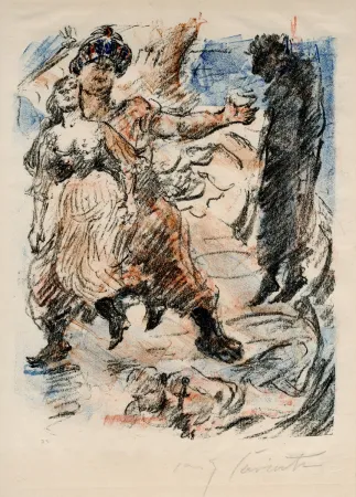 石版画 Corinth - Aline fällt in die Hand der Korsaren