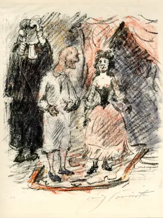 石版画 Corinth - Aline und der Präsident