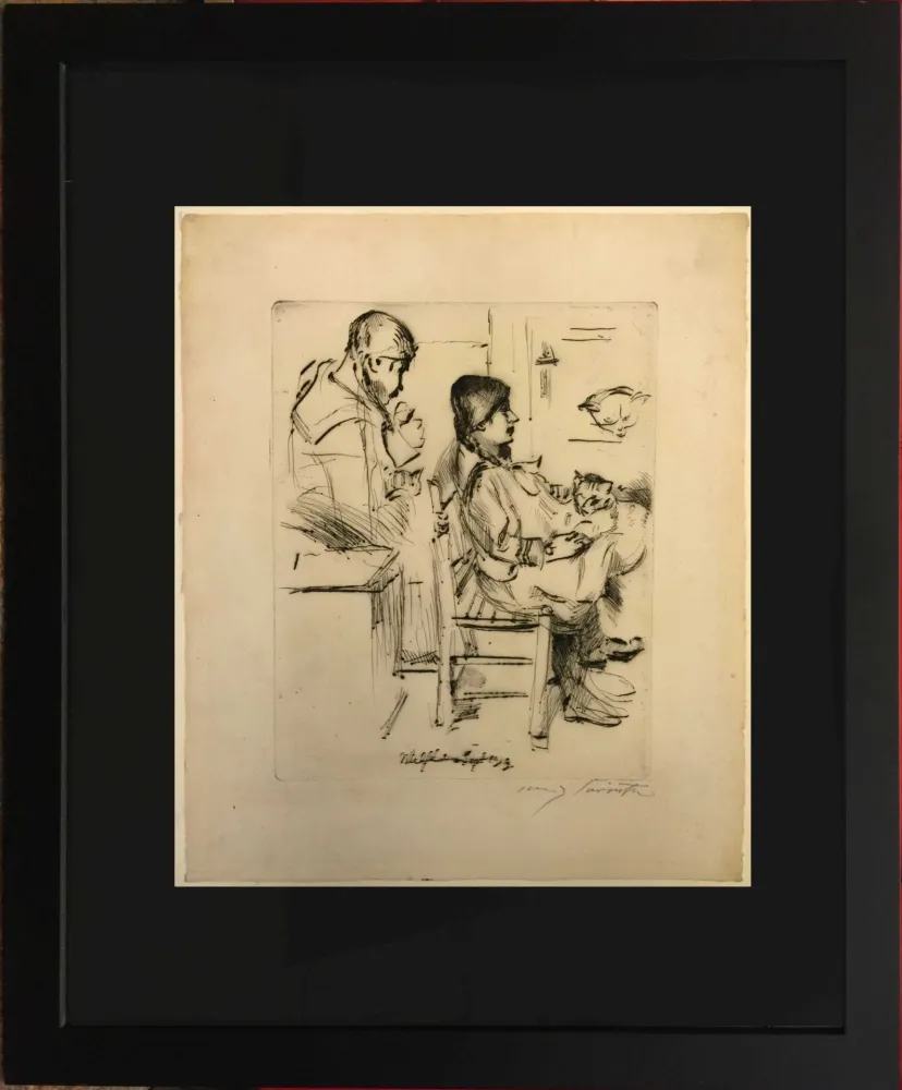 蚀刻版画 Corinth - Bei der Toilette