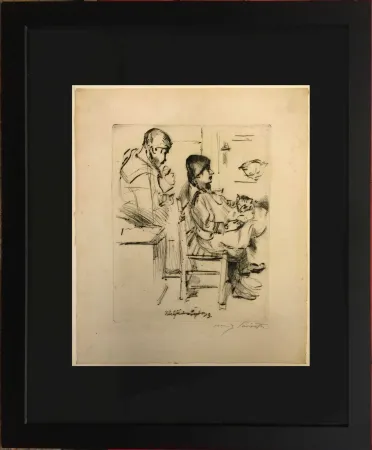 蚀刻版画 Corinth - Bei der Toilette