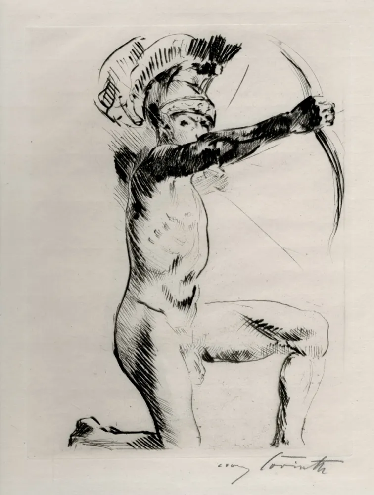蚀刻版画 Corinth - Bogenschütze
