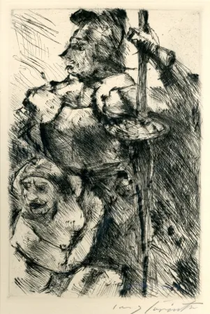 蚀刻版画 Corinth - Im Schutz der Waffen