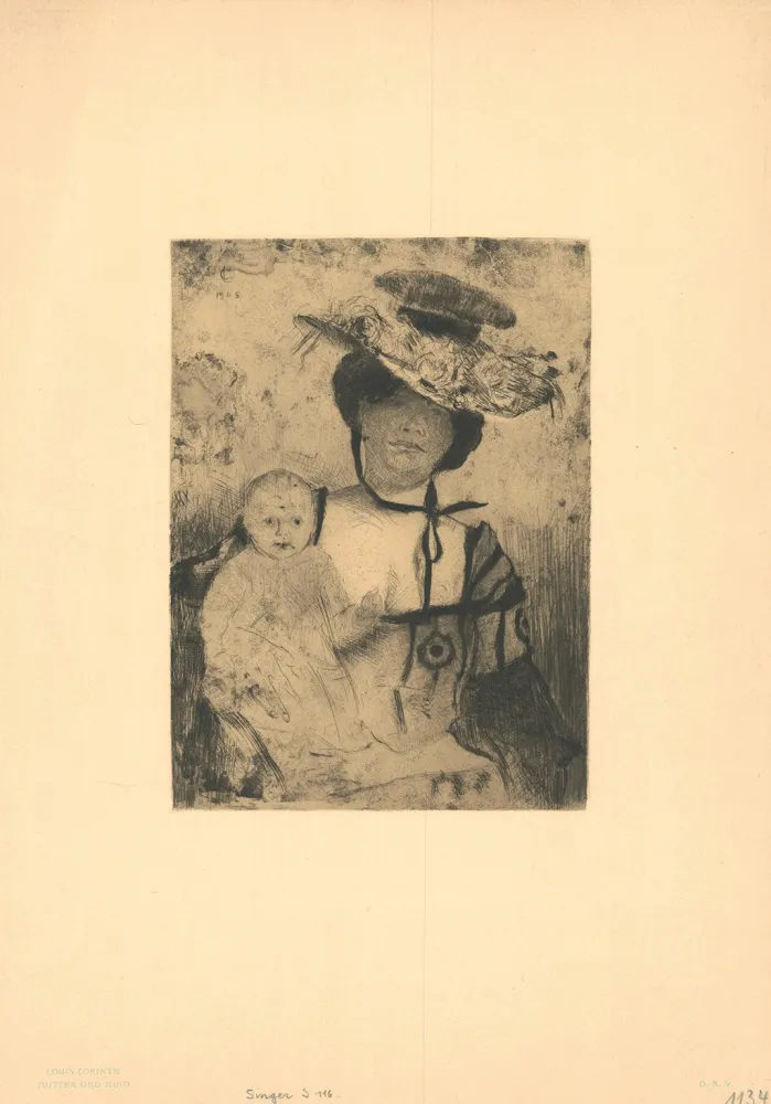 版画 Corinth - Mutter und Kind