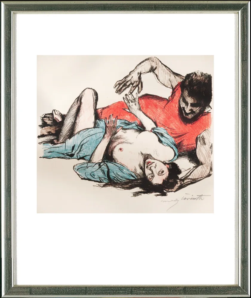 石版画 Corinth - Seine Linke liegt unter meinem Haupt...