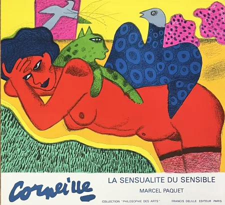 石版画 Corneille - Affiche lithographique La sensualité du sensible, 1988