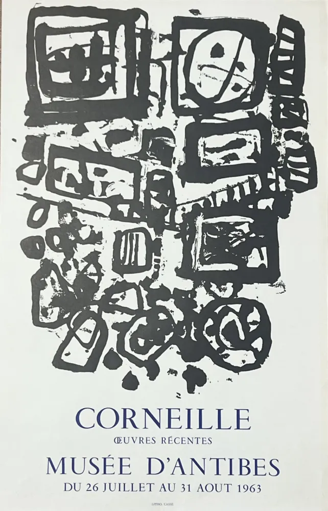石版画 Corneille - Affiche lithographique Musée d'Antibes (Musée Picasso) 1963