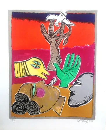 石版画 Corneille - Album 12 mois de l'année 