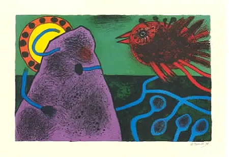 石版画 Corneille - Aurore sur la montagne