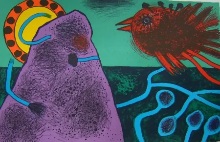 石版画 Corneille - Aurore sur la montagne