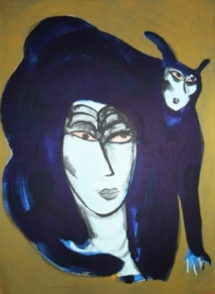 石版画 Corneille - Chat endiablé