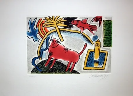 蚀刻版画 Corneille - Composizione 1