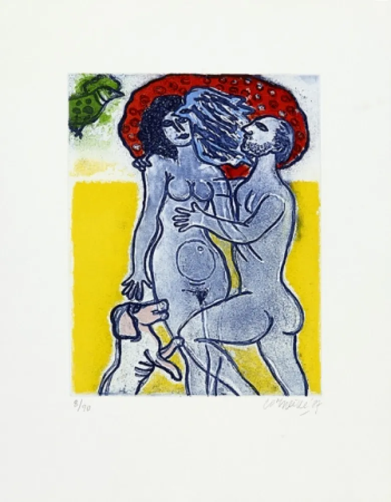 版画 Corneille - Couple de l'été