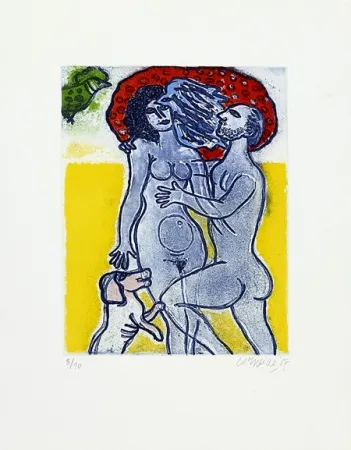 版画 Corneille - Couple de l'été