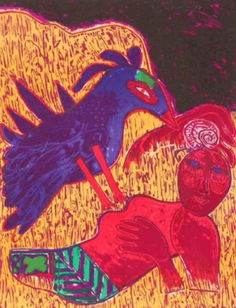 石版画 Corneille - Delire et foisonnement de cette plage