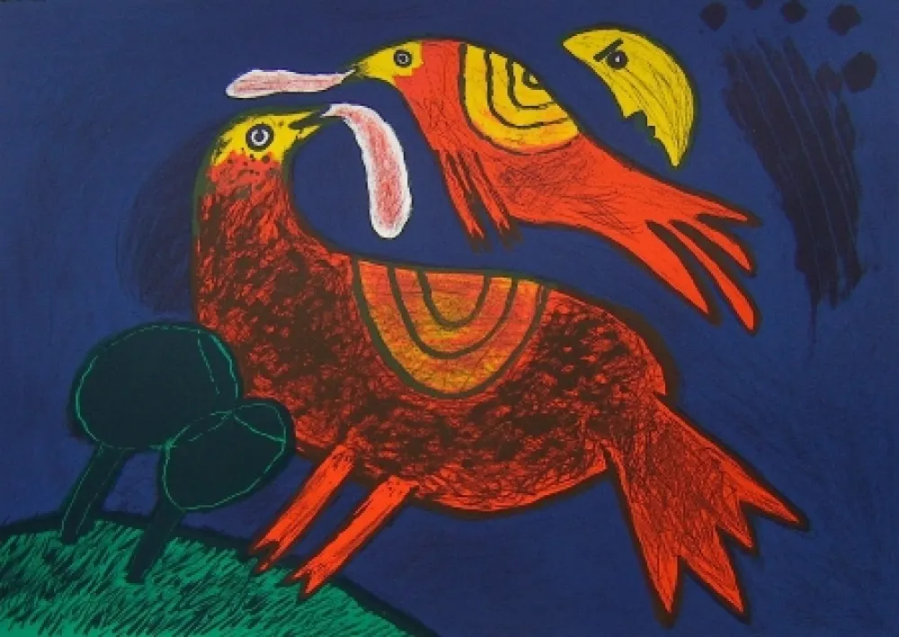 石版画 Corneille - Demi-lune Dans Ciel Catalan