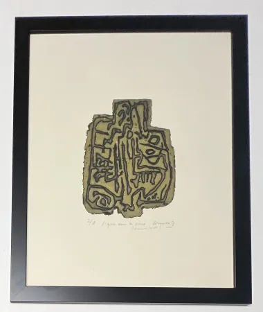 版画 Corneille - Eau-forte en couleurs Signes dans la pierre, 1959 - 2/18