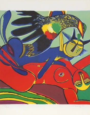 石版画 Corneille - Elle se Donne a L'ete (She Gives Herself to Summer)