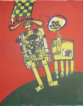 石版画 Corneille - Etè et as de coeur