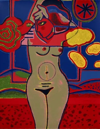 丝网印刷 Corneille - Fenêtre ouverte sur le paysage