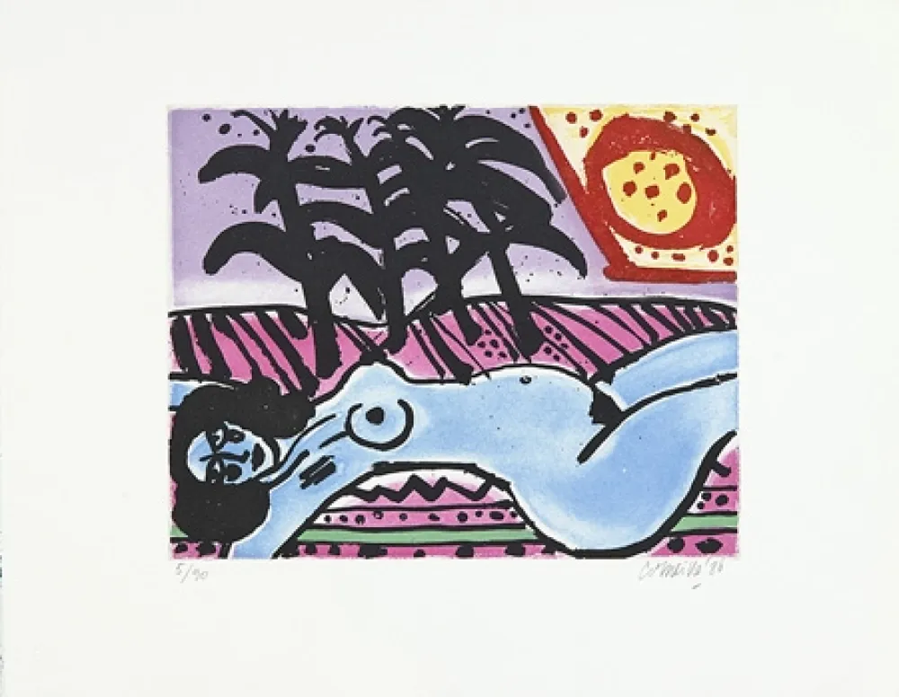 版画 Corneille - Fête tropicale