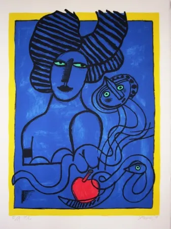 石版画 Corneille - Fruit défendu