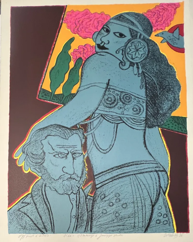 石版画 Corneille - Hommage à Giuseppe Verdi,