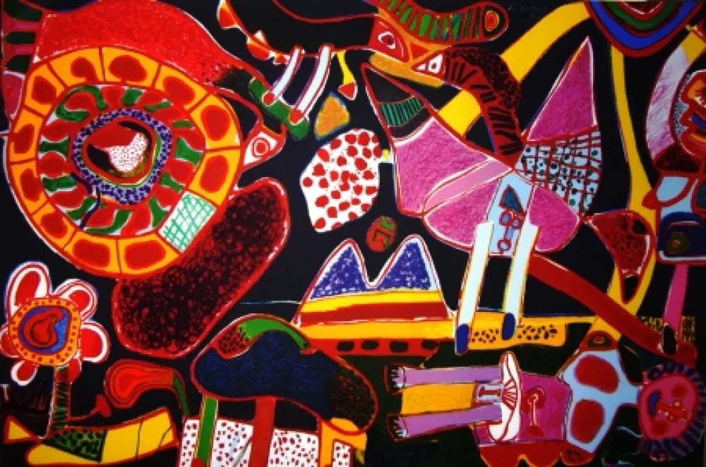 石版画 Corneille - Jardin des délices