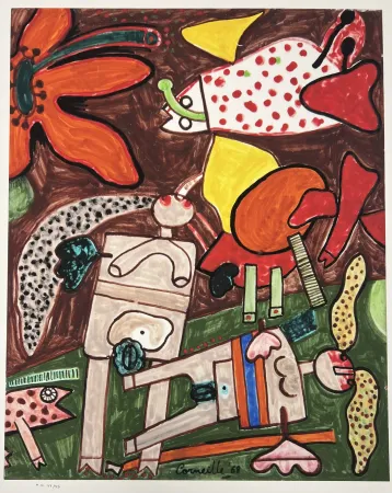 数码版画 Corneille - Jardin d'été, 1968 - Tirage à  45 ex