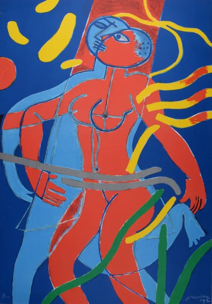 石版画 Corneille - Jeux de l'Air et de l'Eau